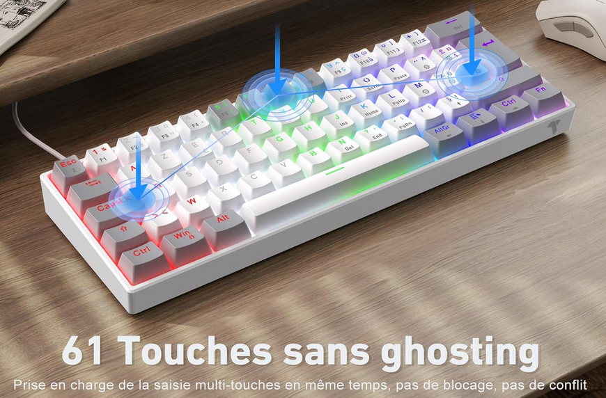 Clavier Mecanique - AZERTY - PC/Windows/PS5/PS4