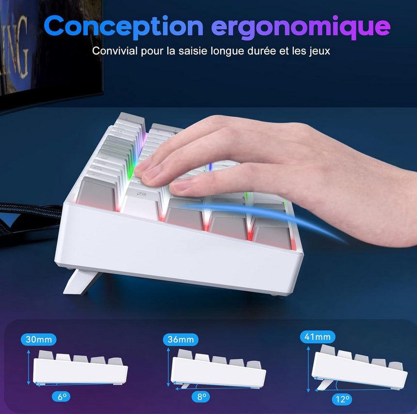 Clavier Mecanique - AZERTY - PC/Windows/PS5/PS4