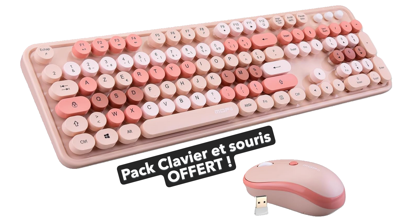 đ Frisson rose, le PC gaming puissant et doux đ Pack clavier Souris OFFERT !