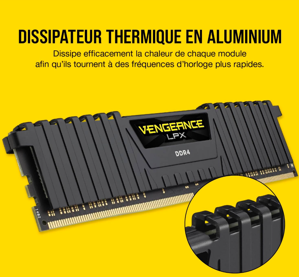 Corsair Vengeance 32 Go (2 x 16 Go) DDR4 3600MHz Mémoire Optimisée AMD