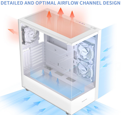 MUSETEX Boitier PC ATX 3 Non-LED Ventilateurs pré-installés