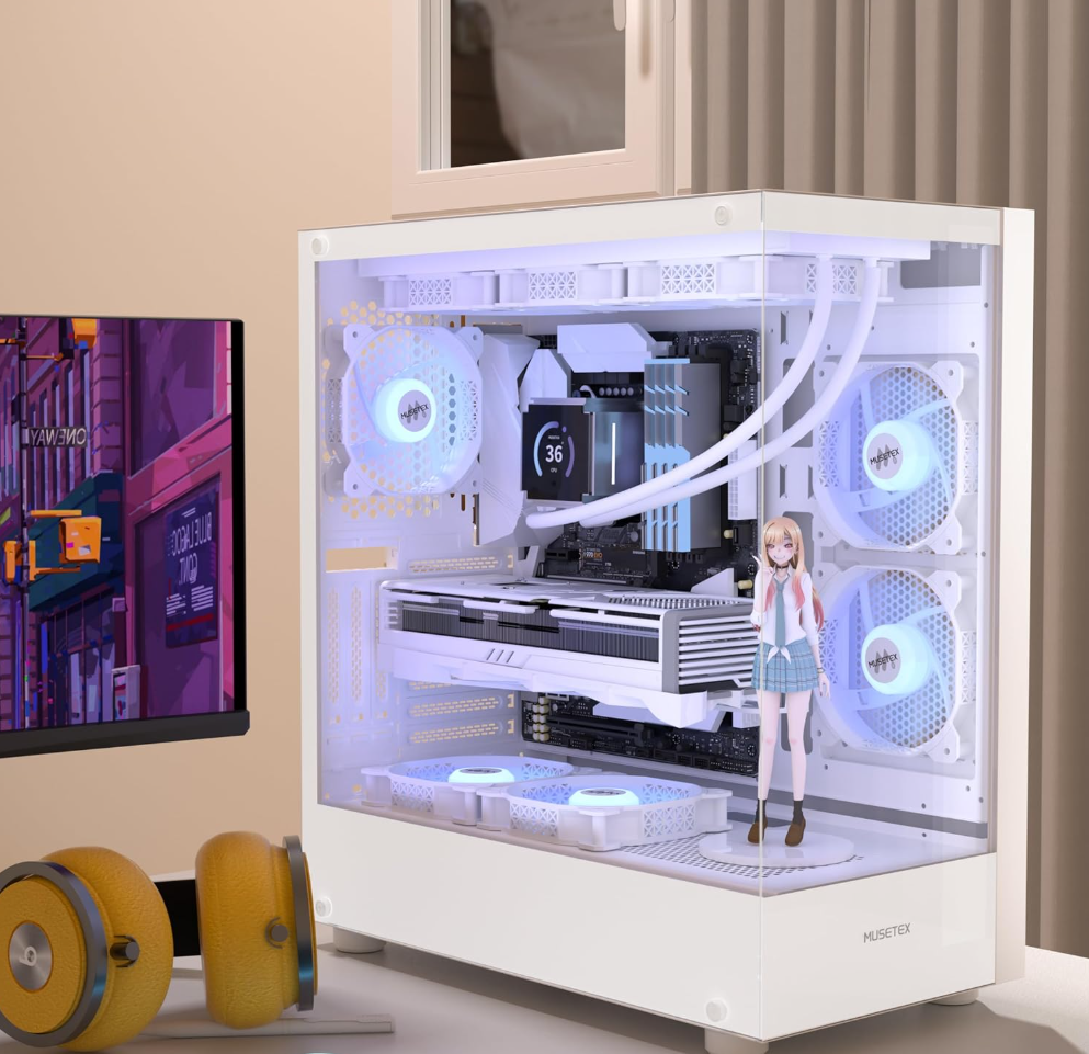 MUSETEX Boitier PC ATX 3 Non-LED Ventilateurs pré-installés