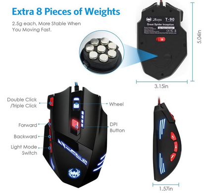 Souris Gaming Filaire - Haute Performance - 9200DPI