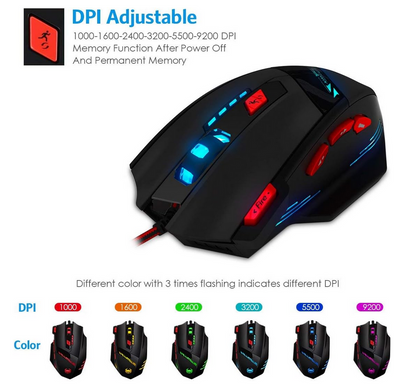 Souris Gaming Filaire - Haute Performance - 9200DPI